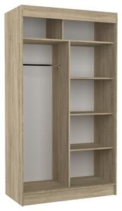 Šatní skříň s posuvnými dveřmi Keita - 120 cm Barva: Černá/Bílá