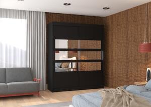 Šatní skříň s posuvnými dveřmi Toledo - 180 cm Barva: Černá