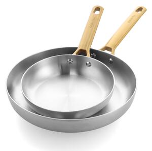 Sada 2 nerezových pánví 20 a 28 cm GreenPan Padova, třívrstvá – prémiová sada z oficiální distribuce, třívrstvá nerezová ocel CC010167-001