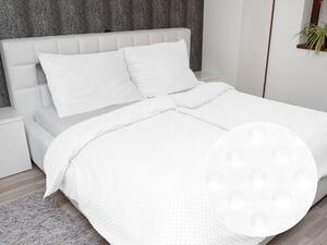 Biante Hřejivé ložní povlečení Minky TOP 3D puntíky MKP-059 Bílé Jednolůžko 140x200 a 70x90 cm
