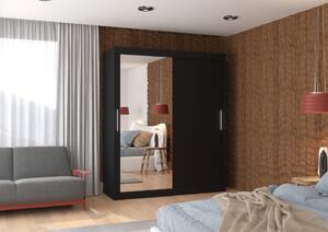 Šatní skříň s posuvnými dveřmi Tom - 180 cm Barva: Černá