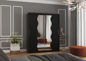 Šatní skříň s posuvnými dveřmi Kansas - 180 cm Barva: Černá