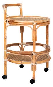 Ratanový servírovací stolek na kolečkách ø 55 cm Zaragoza – House Nordic