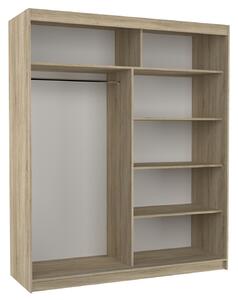 Šatní skříň s posuvnými dveřmi Tom - 180 cm Barva: Bílá