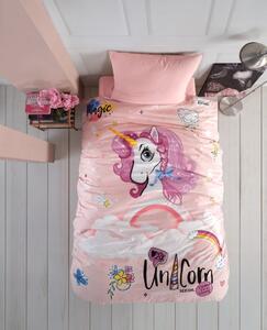 Ložní povlečení pro mladé 140x200, 70x90cm Unicorn růžové