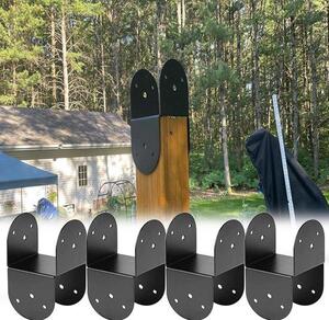 Spojovací konzole pro sloupy – podpěrné konzole pro altán/pergolu – zesílení konstrukce – kovová konstrukce – 18 x 9,4 cm – pouze atribut