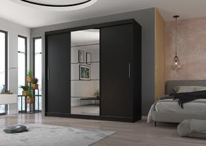 Šatní skříň s posuvnými dveřmi Erwin - 235 cm Barva: Černá