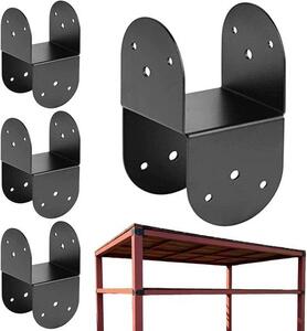 Spojovací konzole pro sloupy – podpěrné konzole pro altán/pergolu – zesílení konstrukce – kovová konstrukce – 18 x 9,4 cm – pouze atribut