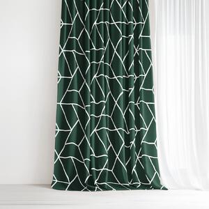Goldea bavlněný závěs - mozaika na tmavě zeleném 140x150 cm