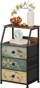 Komoda s zásuvkami - Úložná skříň - Organizace prostoru - Vintage vzory - 40x29x70 cm - Hnědá