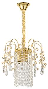 Toolight Toolight, křišťálová závěsná lampa Ø30 cm, 3×E14, SWE090-CP, zlatá, OSW-30217