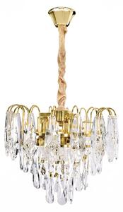 Toolight Toolight, křišťálová závěsná lampa Ø30 cm, 3xE14, SWE078-CP, zlatá, OSW-30207