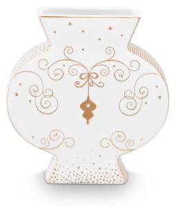 Pip Studio porcelánová váza Royal Winter bílo-zlatá malá