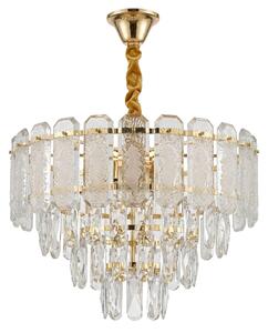 Toolight Toolight, křišťálová závěsná lampa Ø40 cm, 5×E14, SWE088-CP, zlatá, OSW-30215