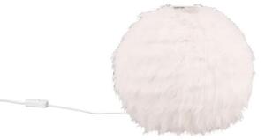 Trio Leuchten R51581001 FURRY - Stolní plyšová lampička na noční stolek, 1 x E14, Ø 30cm (Stolní lampička ze syntetického mikroplyše)