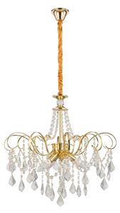 Toolight Toolight, křišťálová závěsná lampa Ø60 cm, 6×E14, SWE081-CP, zlatá, OSW-30210