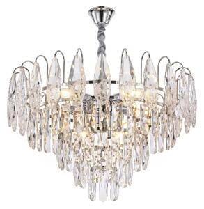 Toolight Toolight, křišťálová závěsná lampa Ø50 cm, 6xE14, SWE079-CP, chromová, OSW-30208