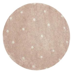Pratelný koberec Dots Ø 140 cm růžová