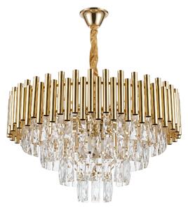 Toolight Toolight, křišťálová závěsná lampa, 9xE14, SWE103-CP, zlatá lesklá, OSW-30226