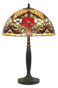 Stolní lampa s květinovým vzorem ve stylu Tiffany