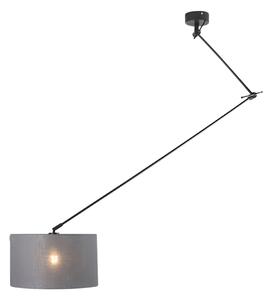 Závěsná lampa černá se stínidlem 35 cm tmavě šedá nastavitelná - Blitz I