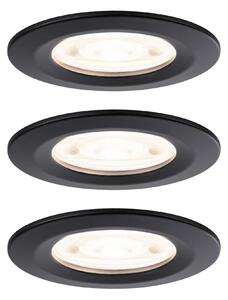 P 92311 LED vestavné svítidlo Nova GU10 Flat nevýklopné IP44 3x4,9W 230V 2700K černá mat - PAULMANN