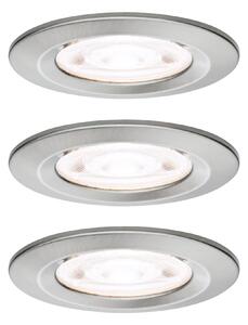 P 92338 LED vestavné svítidlo Nova GU10 Flat nevýklopné IP44 3x4,9W 230V 4000K kov kartáčovaný - PAULMANN