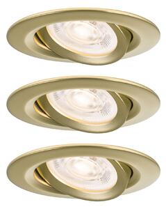 P 92419 LED vestavné svítidlo Nova Plus GU10 Flat IP65 93mm 3x4,9W 230V stmívatelné 2700K zlatá mat - PAULMANN