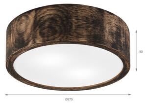 Koupelnové stropní svítidlo OAK SMOKY 2xE27/15W/230V IP54 pr. 27,5 cm dub/hnědá