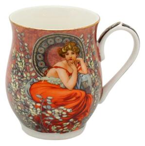 HOME ELEMENTS Porcelánový hrnek 350 ml, Mucha tmavý