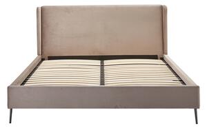 Béžová postel s roštem KEQUN 160x200 cm