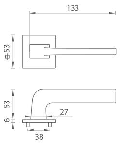 Dveřní kování MP - VIVA - HR SQ6 (NP - Nikl perla), klika-klika, Bez spodní rozety, MP NP (nikl perla)