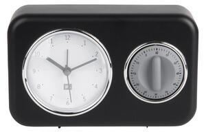 Kuchyňské hodiny s minutkou Nostalgia 17 cm černá Present Time (Barva- černá, šedá)