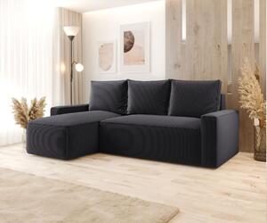 Rozkládací sedací souprava s úložným prostorem SOFTA - antracit, levý roh