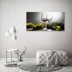 Foto obraz skleněný horizontální Víno a hrozny osh-91152245