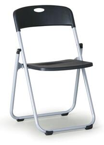 Skládací židle s kovovou lakovanou konstrukcí CLACK, černá