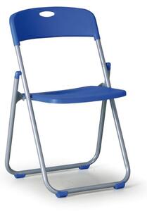 Skládací židle s kovovou lakovanou konstrukcí CLACK, modrá