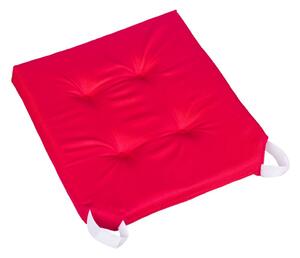 Sedák hladký Ulla - 40x40 cm, hladký - vykrojené rohy uni červená
