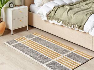 Bavlněný koberec 80 x 150 cm žlutý/černý KATRA