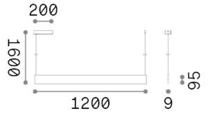 Ideal lux Pro 348414 STEEL závěsné svítidlo LED 35W 4000/1670lm 3000K bílá, UGR<16