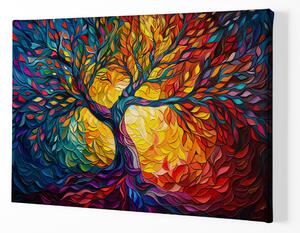 Obraz na plátně - Strom života Listy do větru FeelHappy.cz Velikost obrazu: 90 x 60 cm