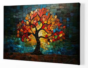 Obraz na plátně - Strom života Mozaika spojení FeelHappy.cz Velikost obrazu: 90 x 60 cm