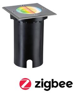 P 94846 LED zemní svítidlo Smart Home Zigbee 3.0 Floor IP67 hranaté 110x110mm RGBW+ 4,9W 230V kov kartáčovaný hliník - PAULMANN