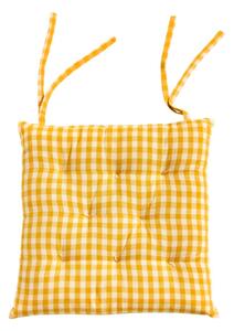 Sada 2 kostkovaných podsedáků na židli žlutá