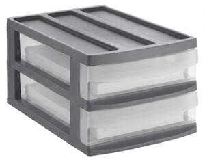 DUO M - Box se 2 zásuvkami (A4), úložný box vysunovací, antracit, Rotho SYSTEMIX