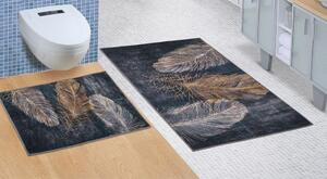 Kvalitex Koupelnová a WC předložka bez výkroje Pírko 3D SADA 60 x 100 cm + 60 x 50 cm