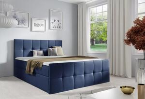 Jednolůžková postel CHLOE - 120x220, modrá 3 + topper ZDARMA