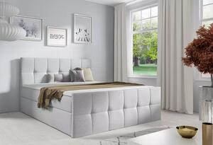 Jednolůžková postel CHLOE - 120x220, světle šedá 1 + topper ZDARMA