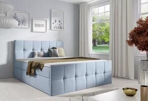 Jednolůžková postel CHLOE - 120x220, světle modrá + topper ZDARMA
