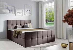 Jednolůžková postel CHLOE - 120x220, hnědá + topper ZDARMA